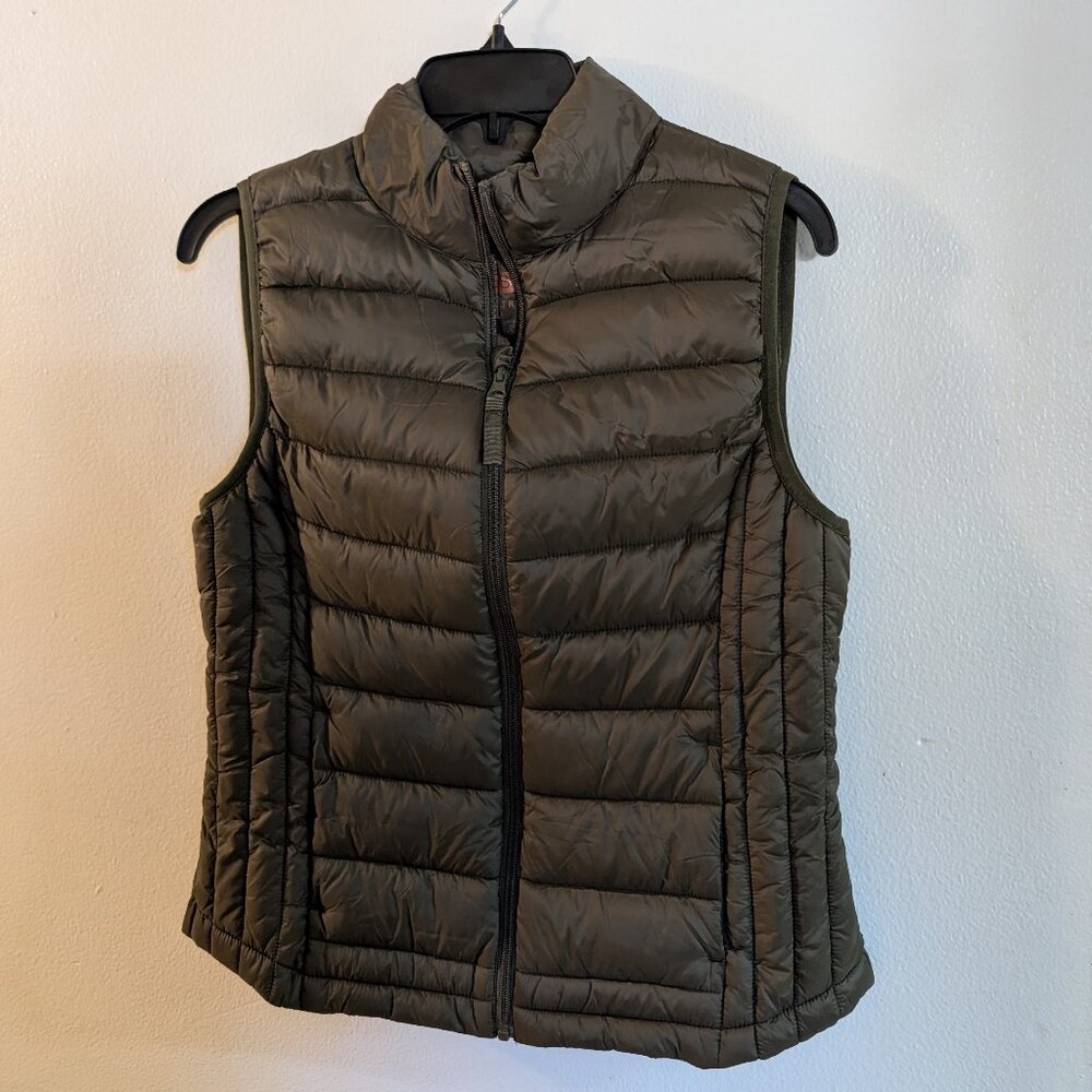 Olive Green Puffer Vest with Stuff Sack, Medium, NWOT